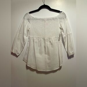 No Boundaries Off-Shoulder White Blouse